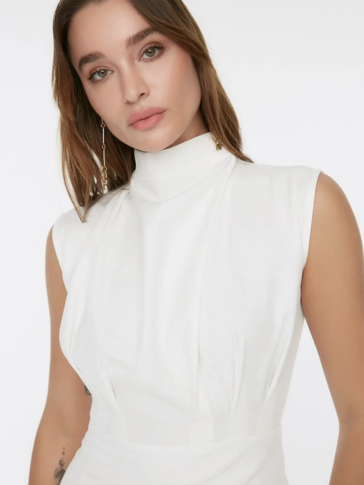 ŠATY MIDI BEZ RUKÁVA WHITE