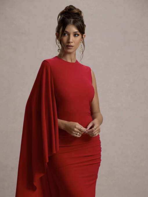 ASYMETRICKÉ ŠATY RED